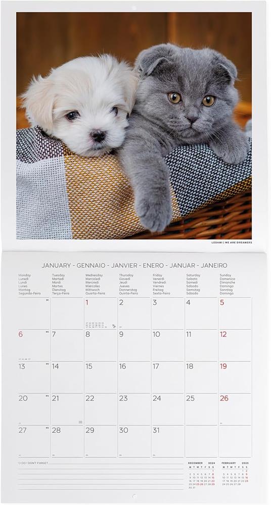 Calendario da Muro 2025 Legami - Best Friends - 30 x 29 - 2