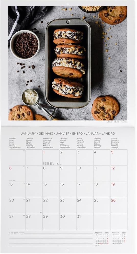 Calendario da Muro 2025 Legami - Coffee&Chocolate - 30 x 29 - 2