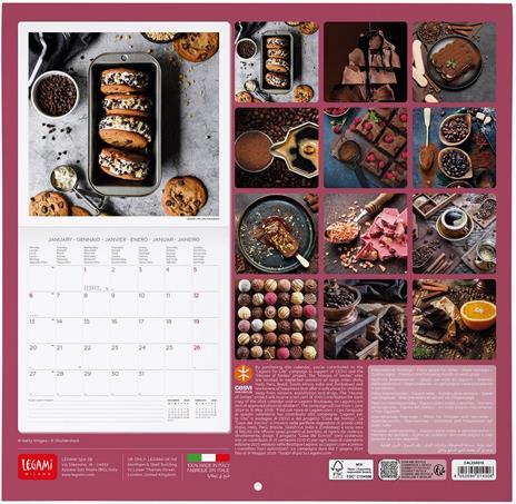 Calendario da Muro 2025 Legami - Coffee&Chocolate - 30 x 29 - 3