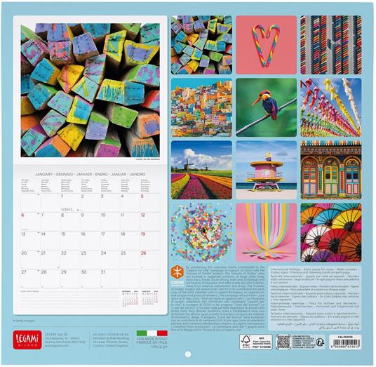 Calendario da Muro 2025 Legami - Live Colourfully - 30 x 29 - 3