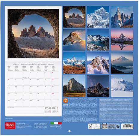 Calendario da Muro 2025 Legami - Mountains - 30 x 29 - 3