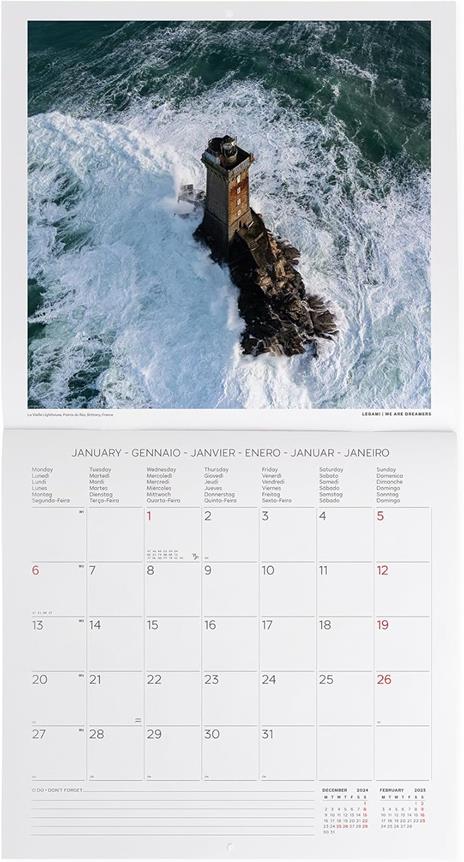 Calendario da Muro 2025 Legami - Lighthouses Of The World - 30 x 29 - 2