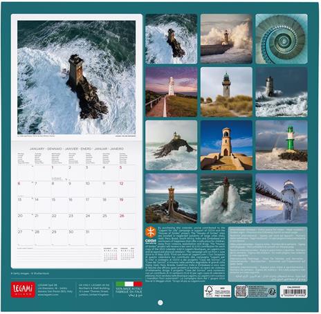 Calendario da Muro 2025 Legami - Lighthouses Of The World - 30 x 29 - 3