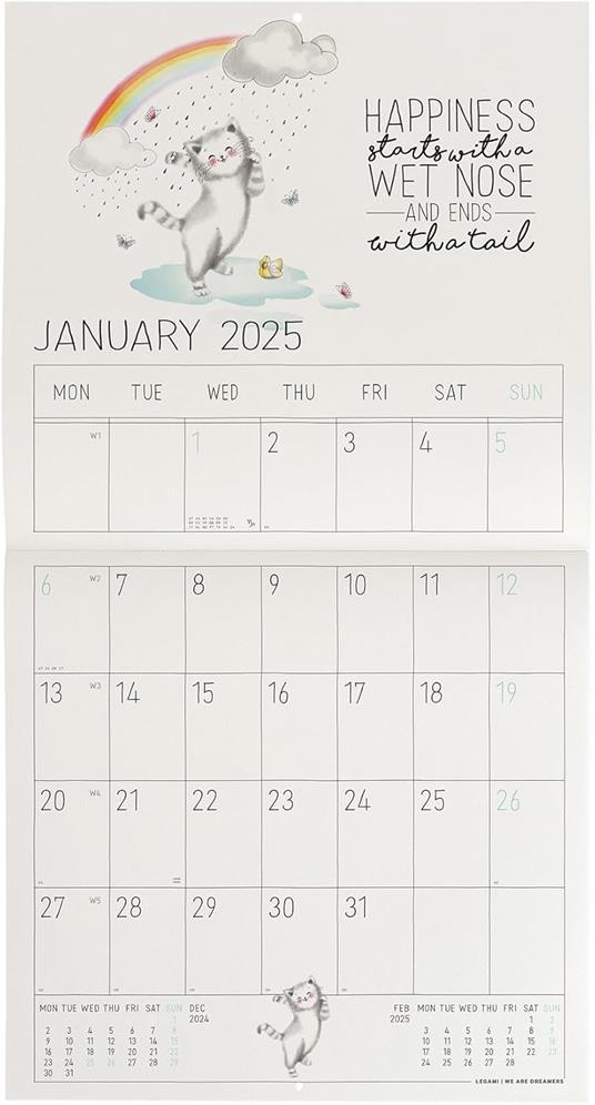 Calendario da Muro 2025 Legami - Sketchy Cats - 30 x 29 - 2