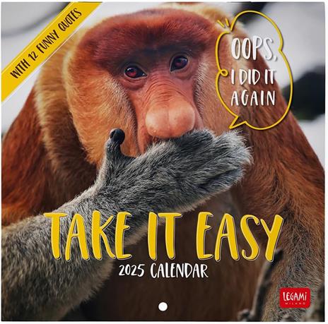 Calendario da Muro 2025 Legami - Take It Easy - 18 x 18