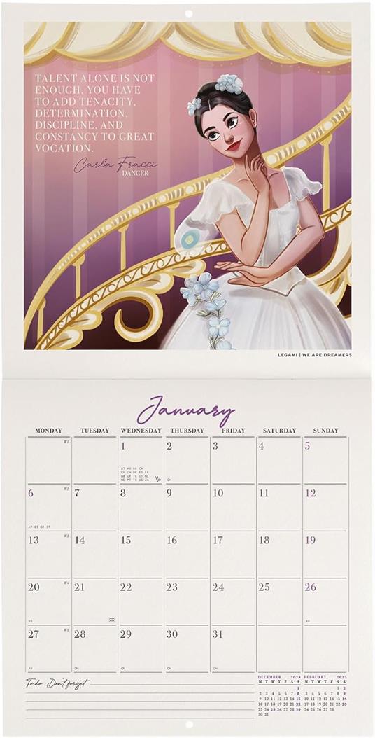 Calendario da Muro 2025 Legami - Inspiring Women - 18 x 18 - 2