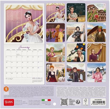 Calendario da Muro 2025 Legami - Inspiring Women - 18 x 18 - 3