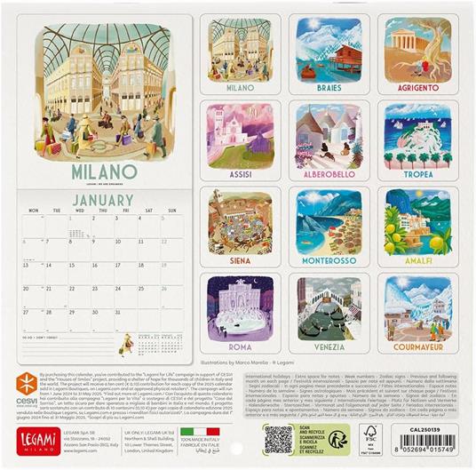 Calendario da Muro 2025 Legami - Italy - 18 x 18 - 3