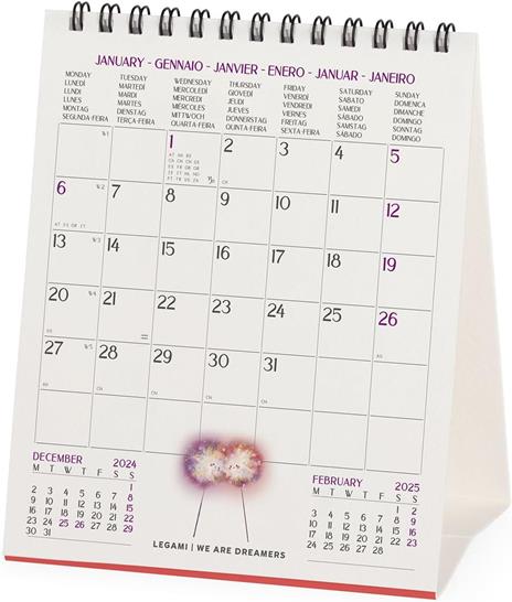 Calendario da Tavolo 2025 Legami - Good Vibes Only - 12 x 14,5 - 3