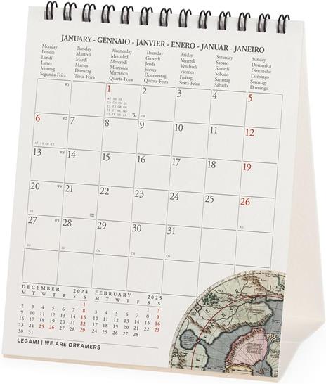 Calendario da Tavolo 2025 Legami - Vintage Maps - 12 x 14,5 - 3