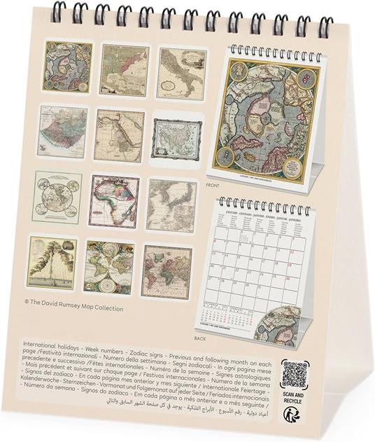 Calendario da Tavolo 2025 Legami - Vintage Maps - 12 x 14,5 - 4