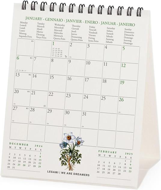 Calendario da Tavolo 2025 Legami - Herbarium - 12 x 14,5 - 2