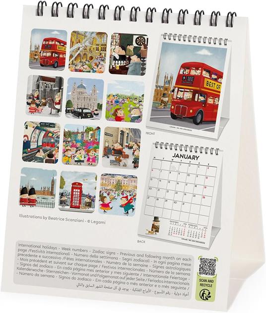 Calendario da Tavolo 2025 Legami - London -12 x 14,5 - 4