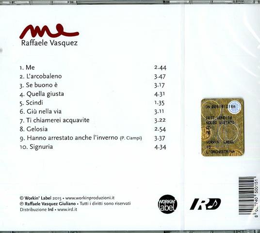 Me - CD Audio di Raffaele Vasquez - 2