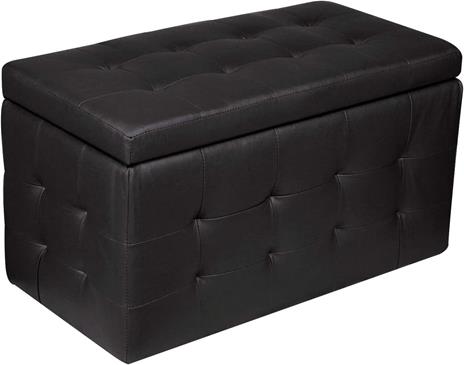 POUF CONTENITORE ECOPELLE NERO – GBiancheria