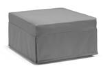 Talamo Italia Pouf Letto Flash, 100% 100% Made in Italy, Pouf traformabile in letto singolo pieghevole, Pouf in tessuto da soggiorno, cm 80x80h45, colore Grigio