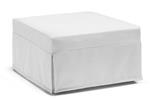 Talamo Italia Pouf Letto Flash, 100% 100% Made in Italy, Pouf traformabile in letto singolo pieghevole, Pouf in tessuto da soggiorno, cm 80x80h45, colore Bianco