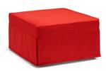 Talamo Italia Pouf Letto Flash, 100% 100% Made in Italy, Pouf traformabile in letto singolo pieghevole, Pouf in tessuto da soggiorno, cm 80x80h45, colore Rosso