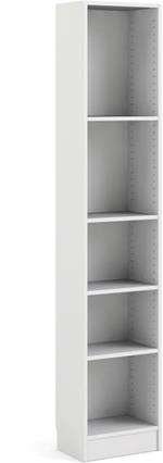 Libreria a cinque vani, colore bianco, cm 40 x 203 x 26