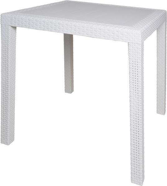 Tavolo quadrato da esterno, struttura in resina dura effetto Rattan, Made  in italy, 80 x 80 x 72 cm, color Bianco - DMORA - Casa e Cucina | IBS