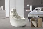 Talamo Italia Pouf Sacco, 100% 100% Made in Italy, Poltrona a sacco in ecopelle, cm 70x70h110, colore Bianco