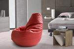 Talamo Italia Pouf Sacco, 100% 100% Made in Italy, Poltrona a sacco in ecopelle, cm 70x70h110, colore Rosso