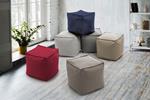 Talamo Italia Pouf Perla, 100% 100% Made in Italy, Pouf quadrato im morbido tessuto, cm 45x45h45, colore Beige