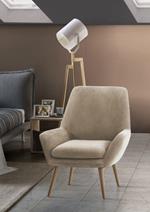 Talamo Italia Poltrona di design Salina, Poltrona relax moderna, Made in Italy, in tessuto imbottito, Cm: 80x70h95, colore Beige