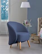 Talamo Italia Poltrona di design Capri, Poltrona relax moderna, Made in Italy, in tessuto imbottito, Cm: 70x60h80, colore Blu