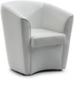 Talamo Italia Poltrona da Salotto Milano, Poltrona relax moderna, Made in Italy, in morbida ecopelle, Cm: 70x60h80, colore Bianco