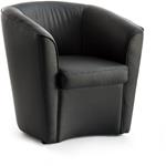 Talamo Italia Poltrona da Salotto Milano, Poltrona relax moderna, Made in Italy, in morbida ecopelle, Cm: 60x70h60, colore Nero