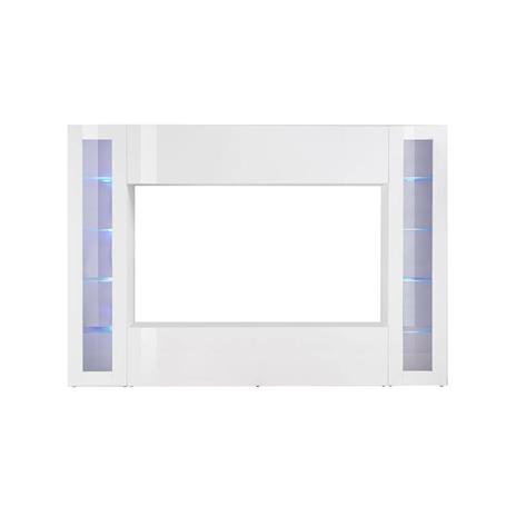 Dmora Parete attrezzata da Soggiorno, Made in Italy, Base Porta TV e  pensili e scaffali, Set Salotto Moderno, cm 260x30h180, Colore Bianco  Lucido : : Casa e cucina