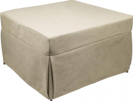 Pouf trasformabile in letto singolo, Made in Italy, Letto pieghevole, Pouf  in tessuto sfoderabile salvaspazio da soggiorno, cm 78x78/195h45, Beige