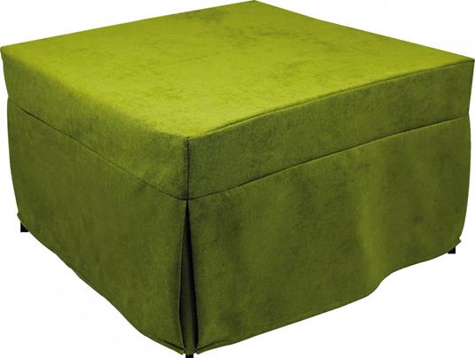 Pouf trasformabile in letto singolo, Made in Italy, Letto pieghevole, Pouf  in tessuto sfoderabile salvaspazio da soggiorno, cm 78x78/195h45, Verde -  Dmora - Idee regalo | IBS