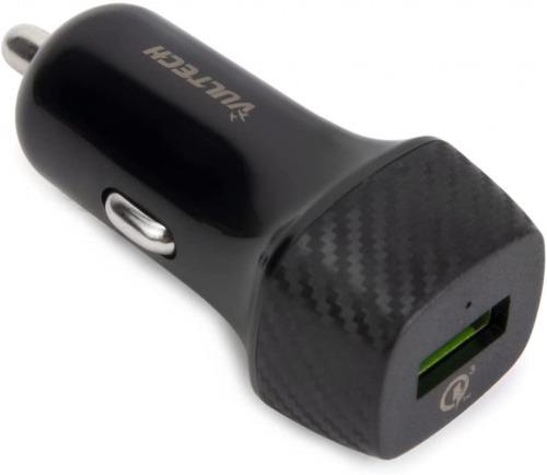 Vultech Caricatore Auto CA-1Q 18W Porta USB Quick Charge 3.0 con max  velocità di carica. Caricabatterie Auto Mini per iPhone XR/XS/X/8/7/6,  iPad, Samsung Galaxy, Huawei, Xiaomi e altri, Nero - Vultech -