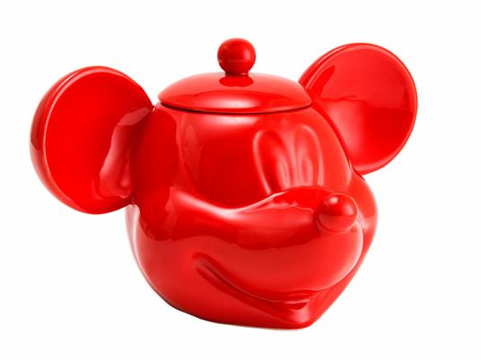 Topolino Biscottiera In Ceramica 3D Rossa 25X17X20 Cm In Confezione Regalo