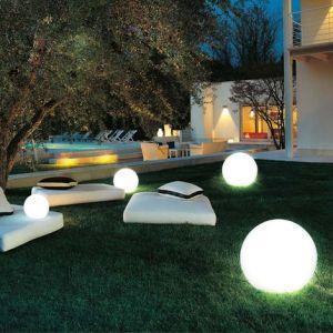 Lampada Sfera da Giardino 30cm Luce Illuminazione Esterno Attacco E27 Bianco - 3