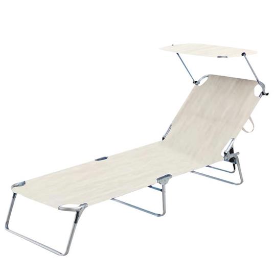 Lettino Prendisole Pieghevole Mare Spiaggia Sdraio con Tettuccio Parasole  Beige - Bakaji - Idee regalo | IBS