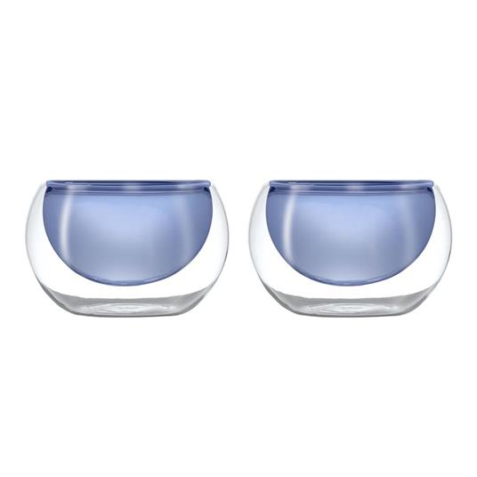 Set 2 Ciotole Doppia Parete In Vetro Borosilicato Blu Wd Lifestyle - Wd  Lifestyle - Idee regalo