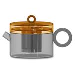 Teiera In Vetro Borosilicato Grigio E Arancio 800Ml Linea Olimpia Wd Lifestyle