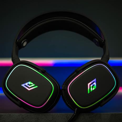 Noua Banshee Cuffie Gaming RGB USB Over-Ear Driver da 50 mm, Cuffie da Gioco con 3.5mm Jack e Scheda Audio Esterna USB 7.1, Microfono Flessibile Rimovibile per PC, Mac, Laptop, PS4, PS5, Xbox One - 2