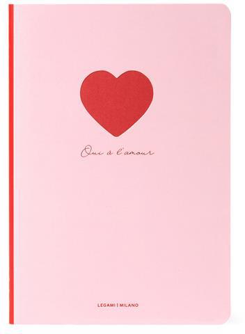 Quaderno rilegato medio foderato Cuore Legami - Medium Lined Heart