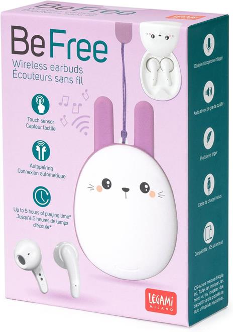 Cuffie auricolari wireless Bluetooth coniglietto - Be Free - Bunny - 5