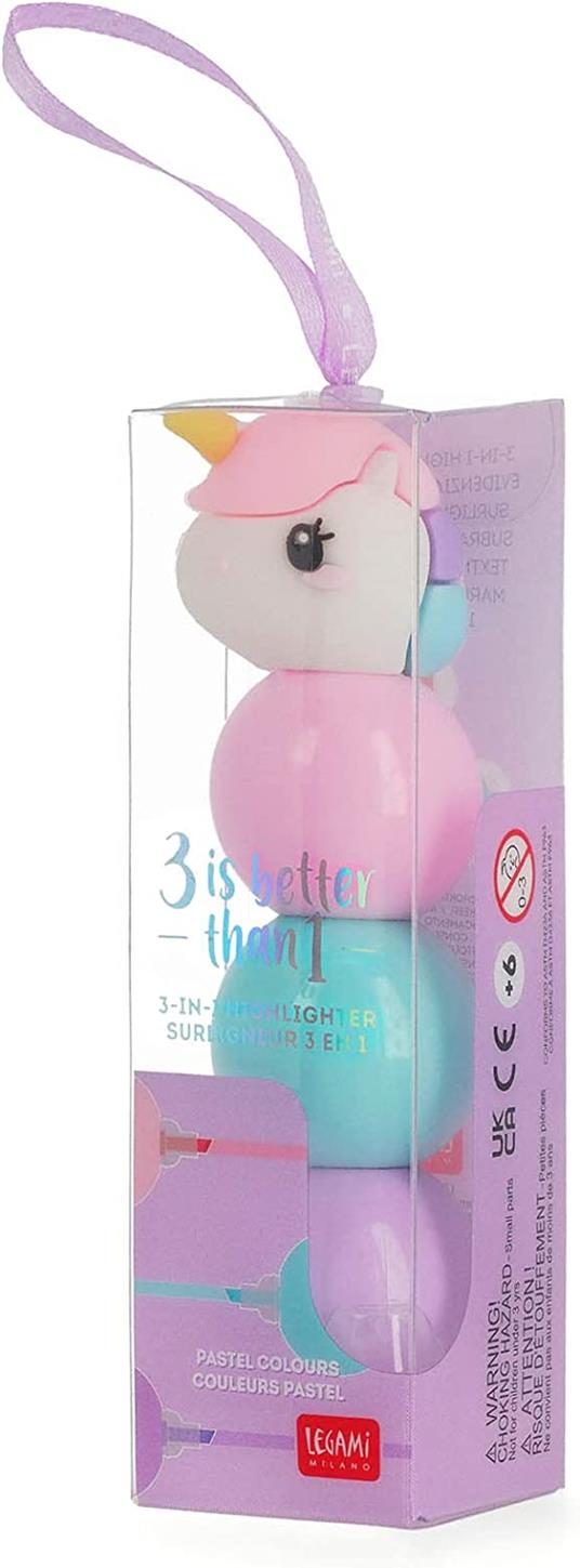 3-In-1 Highlighter, 3 Is Better Than 1 - Unicorn - Legami - Cartoleria e  scuola