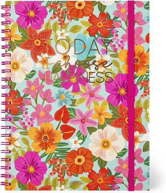 3-In-1 Spiral Notebook, Maxi Trio Spiral Notebook - Flowers