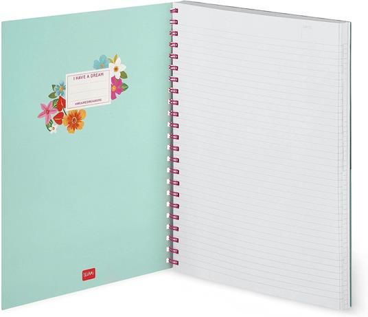 3-In-1 Spiral Notebook, Maxi Trio Spiral Notebook - Flowers - 2