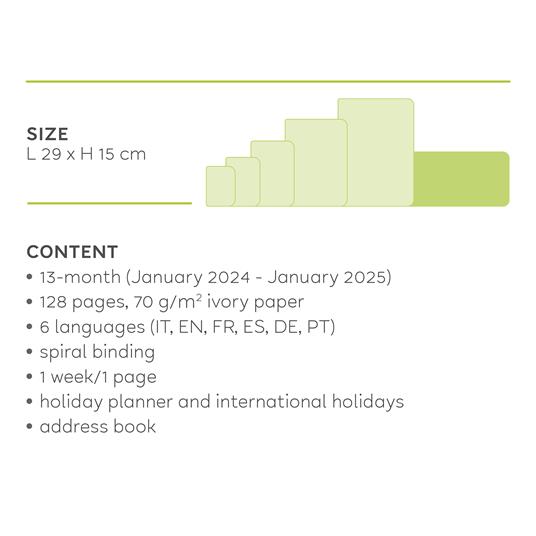 Agenda Legami Planning Scrivania 13 Mesi 2024 Verde