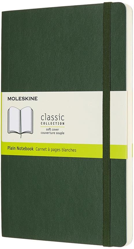 Taccuino Moleskine large a pagine bianche copertina morbida verde. Myrtle Green