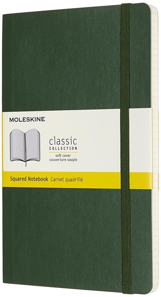 Taccuino Moleskine large a quadretti copertina morbida verde. Myrtle Green