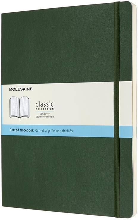 Taccuino Moleskine XL puntinato copertina morbida verde. Myrtle Green